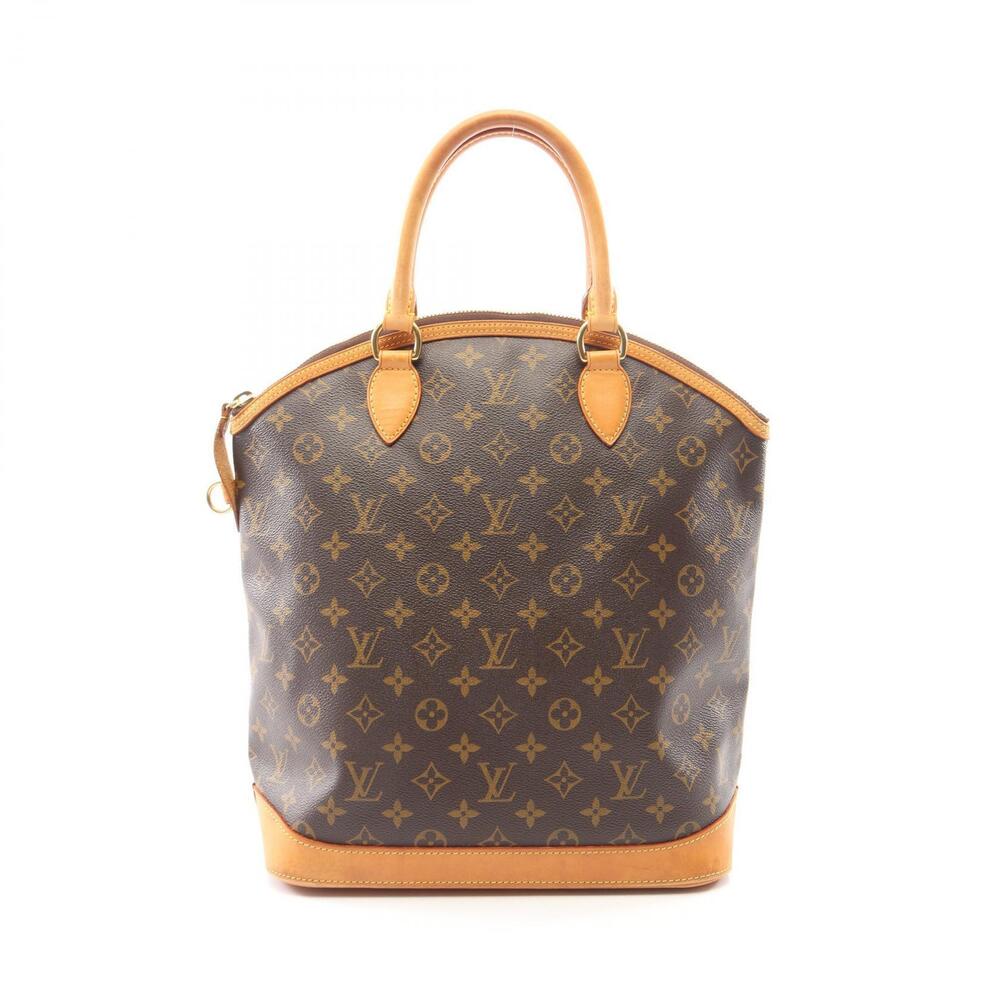 Louis Vuitton Lockit Vertical Monogram Handbag Canvas Leather Brown
